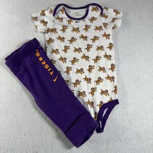 Nike LSU Tigers 24M with Pullover Pants Purple and Yellow NCAA Football AOP